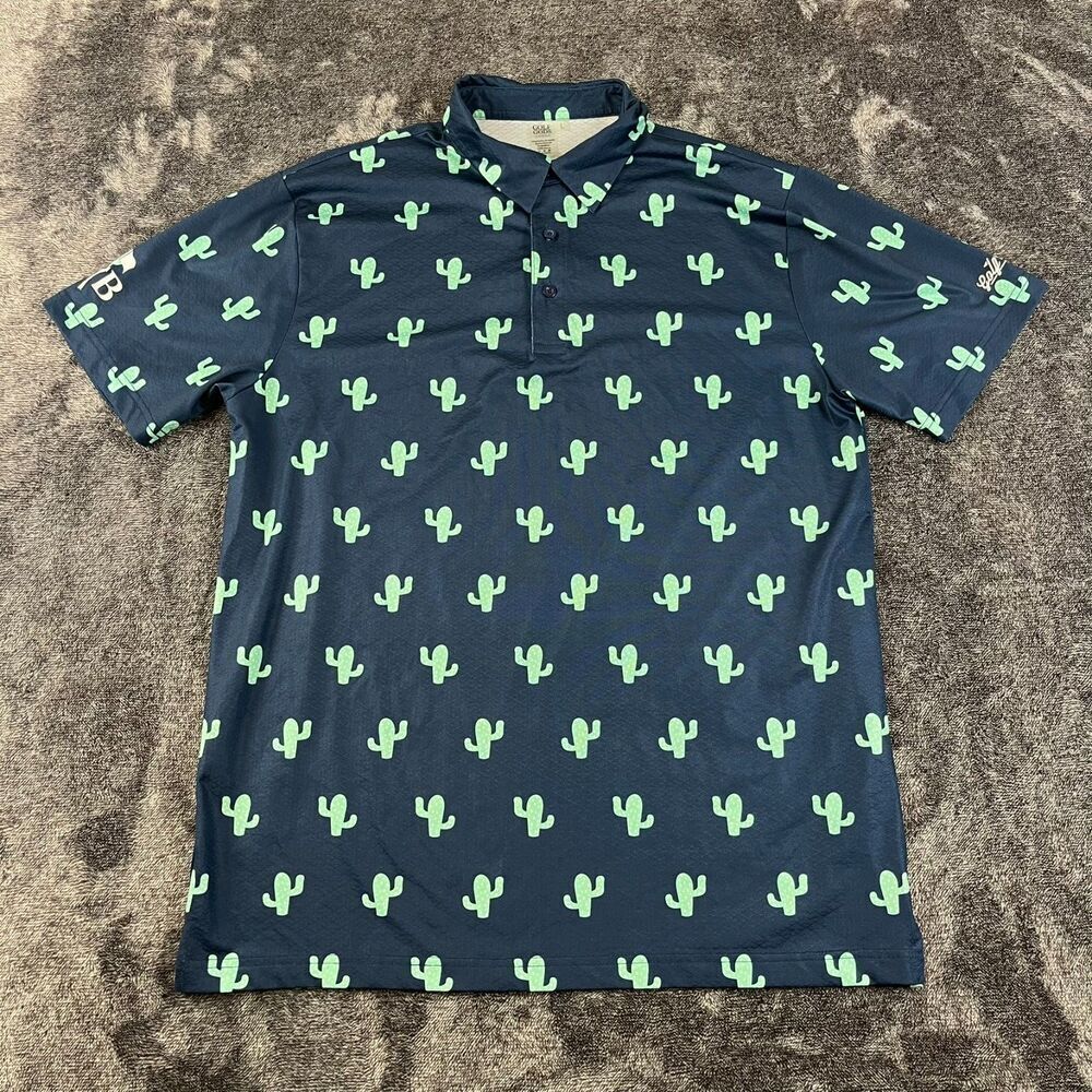 Golf Gods Australia Saguaro Cactus Cool Tech Polo Men's L Performance Golf